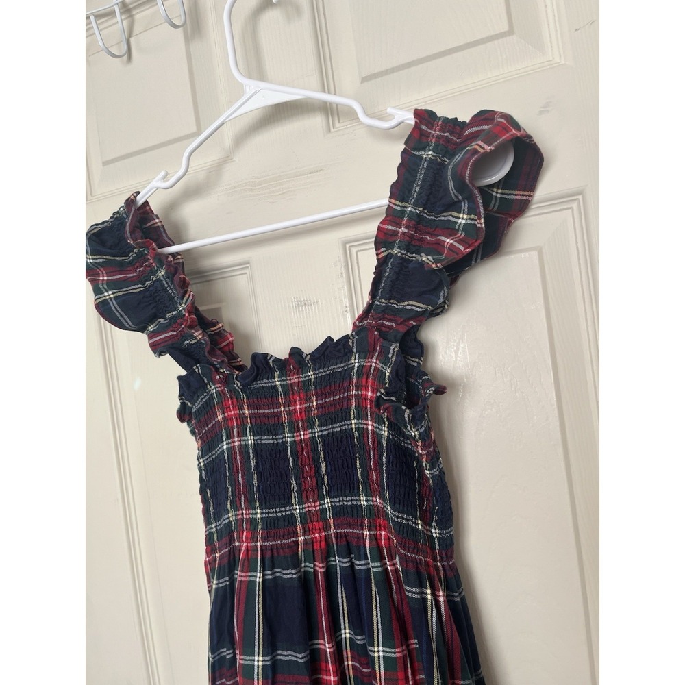 Hill House Home Ellie Nap Dress Tartan Plaid Smocked Navy Women's XS Coastal - Picture 10 of 12